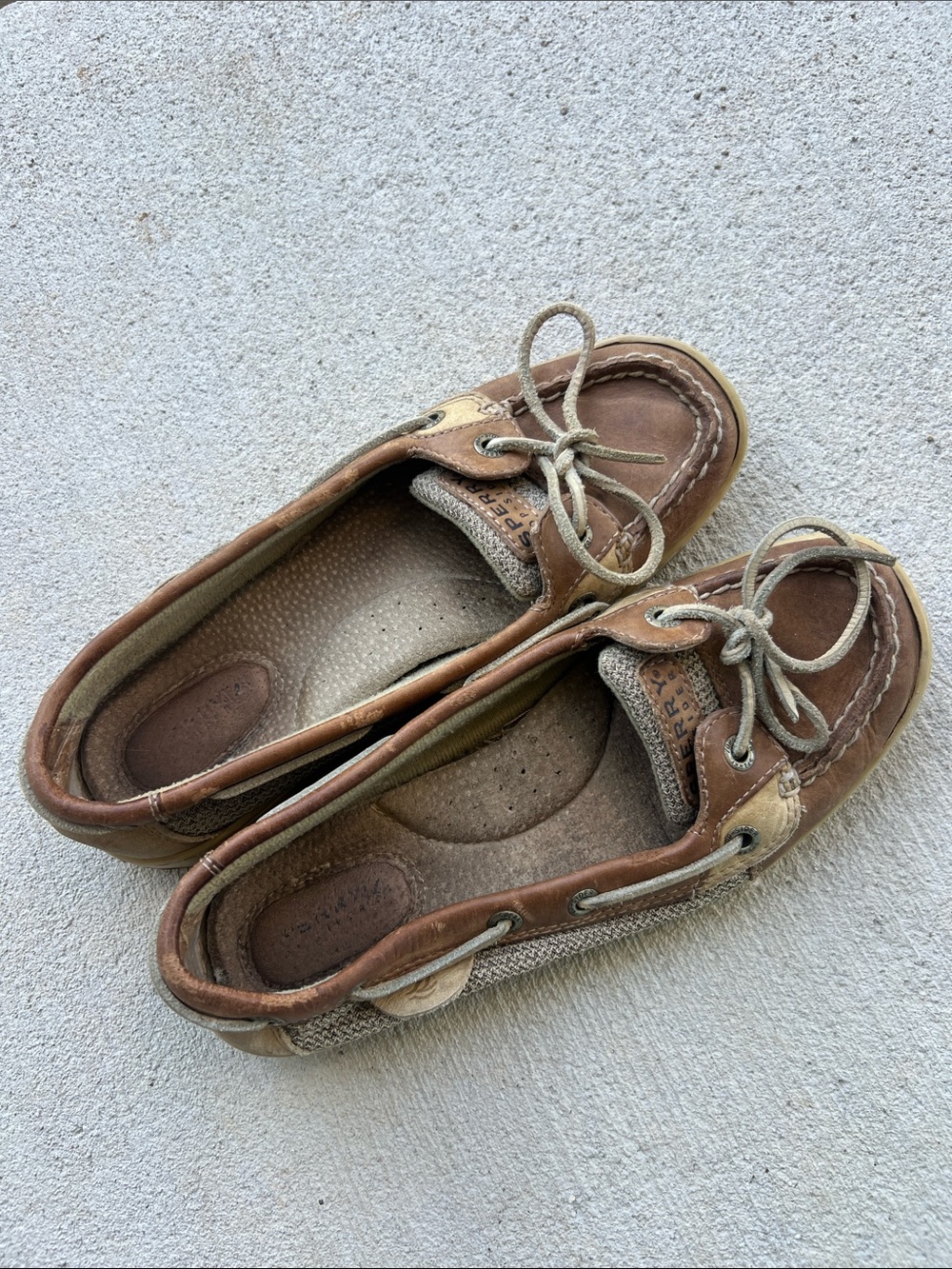 Sperry Two-Tone Brown Tan Women's Boat Moccasins